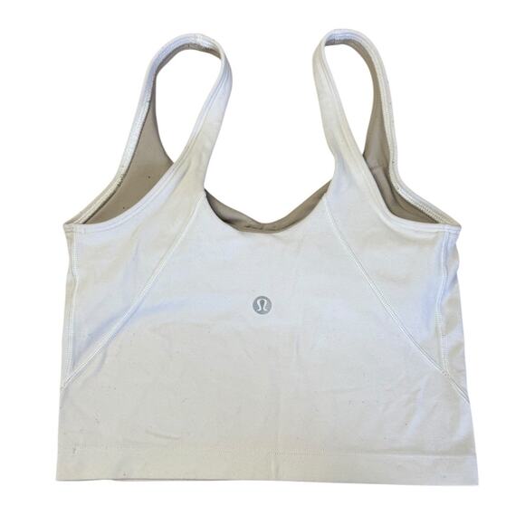 LULULEMON Align White Crop Tank Top Light Support Nulu Buttery Soft Size 0 - Picture 5 of 9